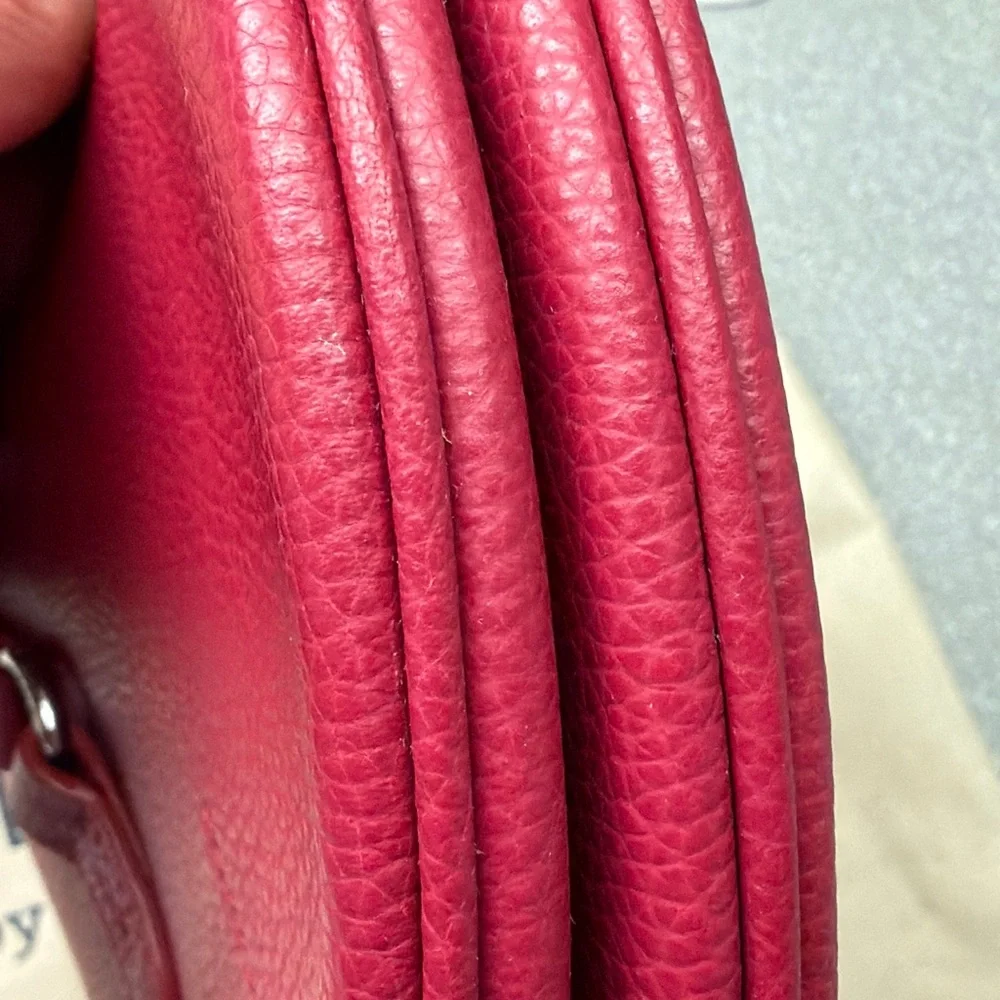 Polo by Ralph Lauren Leather Mini ID shoulder bag in raspberry - Picture 8 of 9